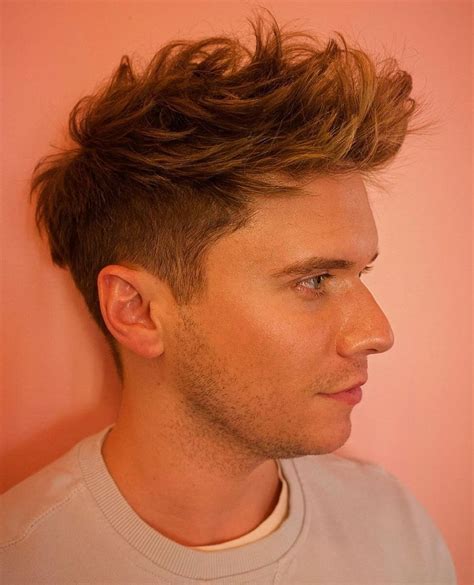 long on top short sides haircut|short sides with medium length hair on top.